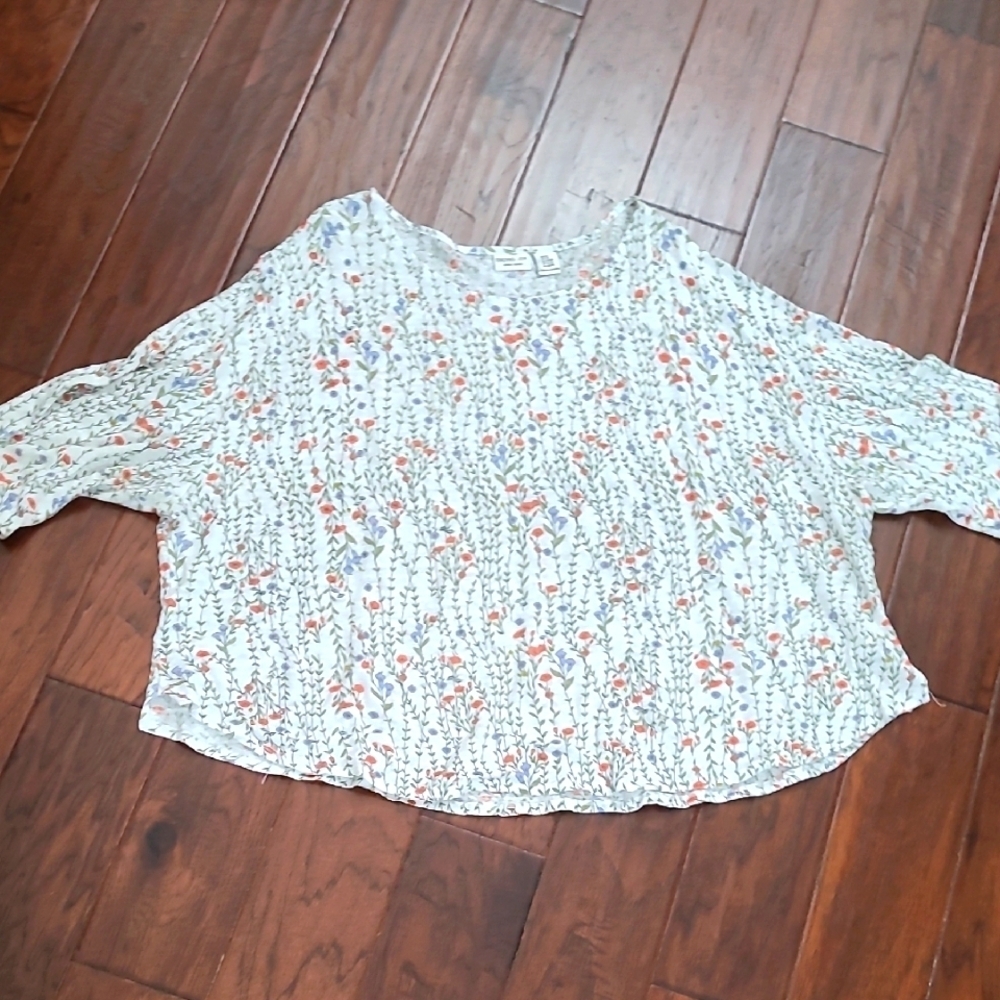 Rachel Zoe Colorful 100% Linen Blouse with 3/4 Sleeves size 3X